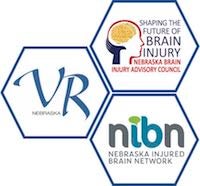Logos for Nebraska BR, Brain Injury Advisory Council, and the Nebraska Injured Brain Network